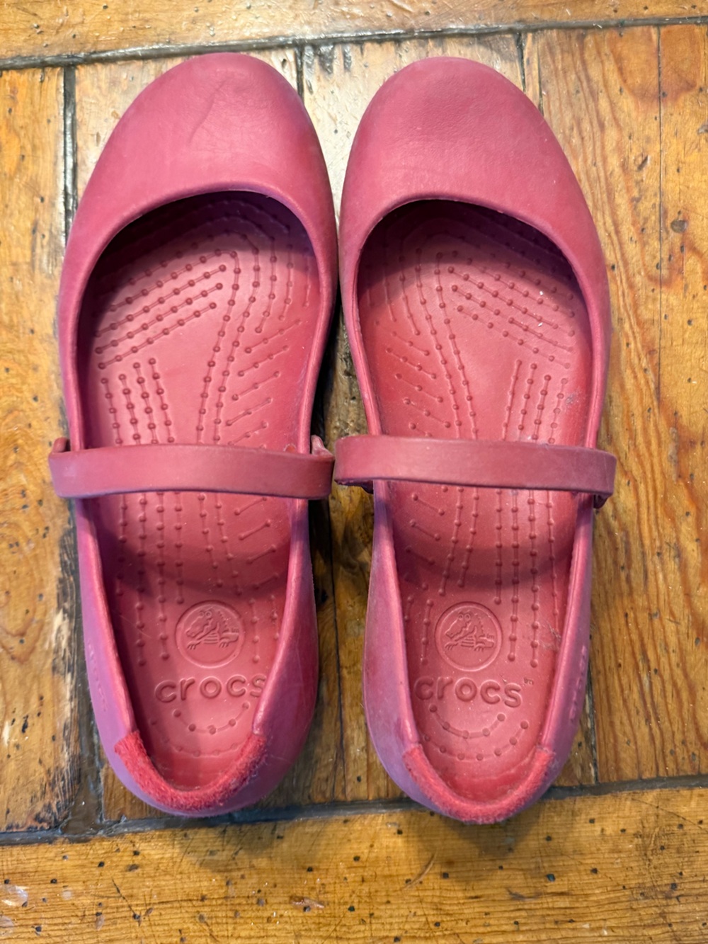CROCS Mary Jane Flats in Deep Raspberry
